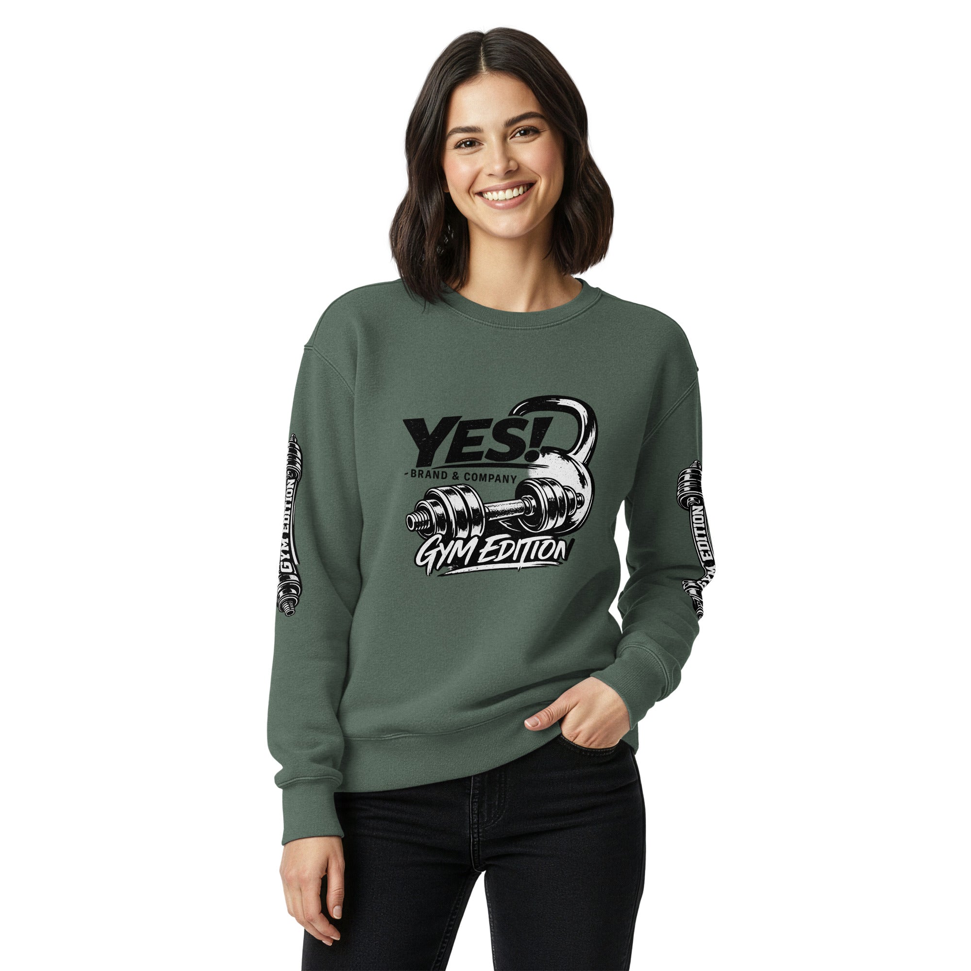 Yes! Brand and Company™ Unisex garment-dyed sweatshirt (A Growin' Girl Gym Edition)