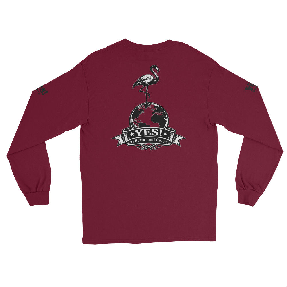 Yes! Brand and Company™ Unisex Long Sleeve Shirt (Bird Series- Flamingo)