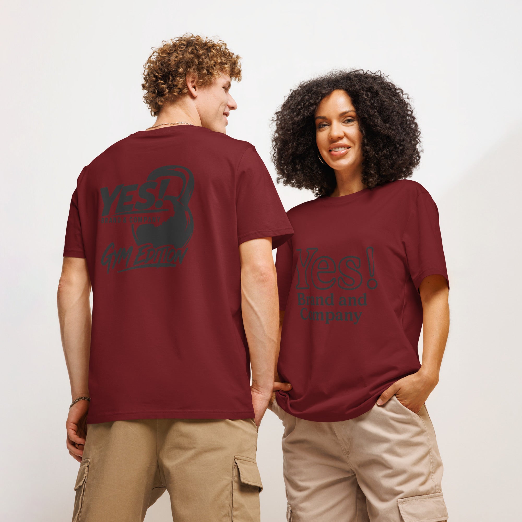 Yes! Brand and Company™ Unisex organic ribbed neck t-shirt (Gym Edition)