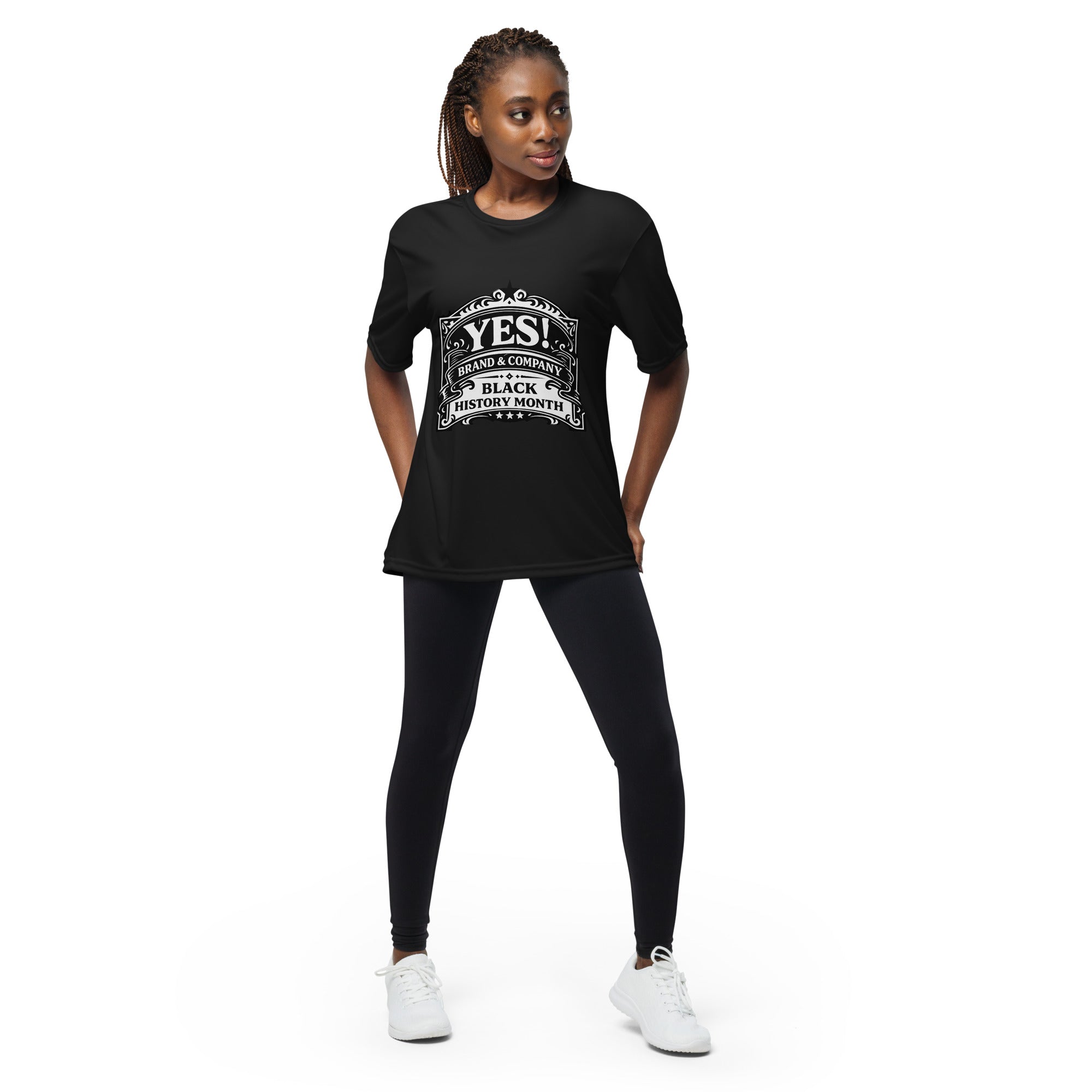 Yes! Brand and Company™ Unisex performance crew neck t-shirt (Black History Month Series)