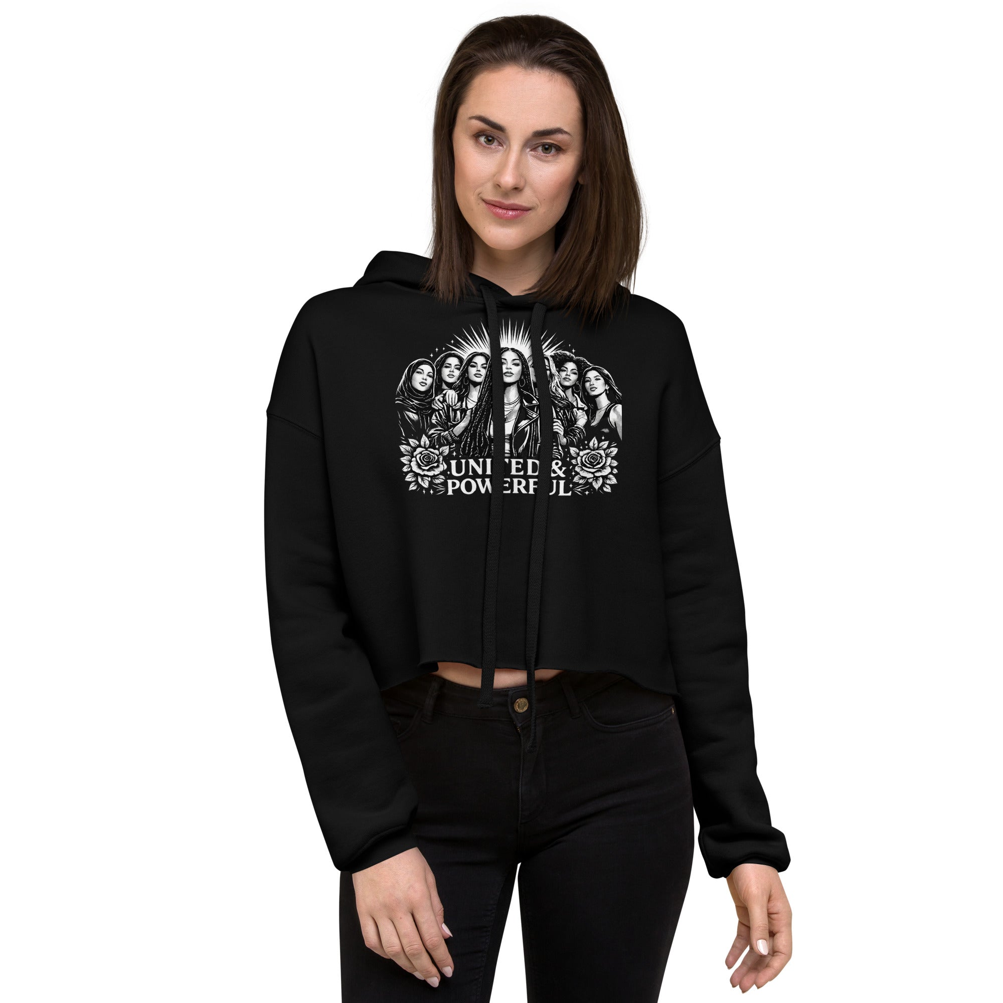 Yes! Brand and Company™ Crop Hoodie (Womens History Month) United & Powerful